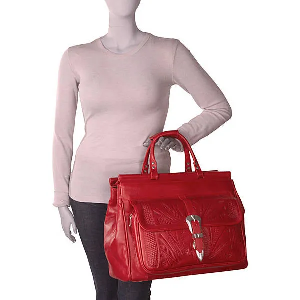 Carry On Bag in Hand Tooled Leather, Multi Colors - 823