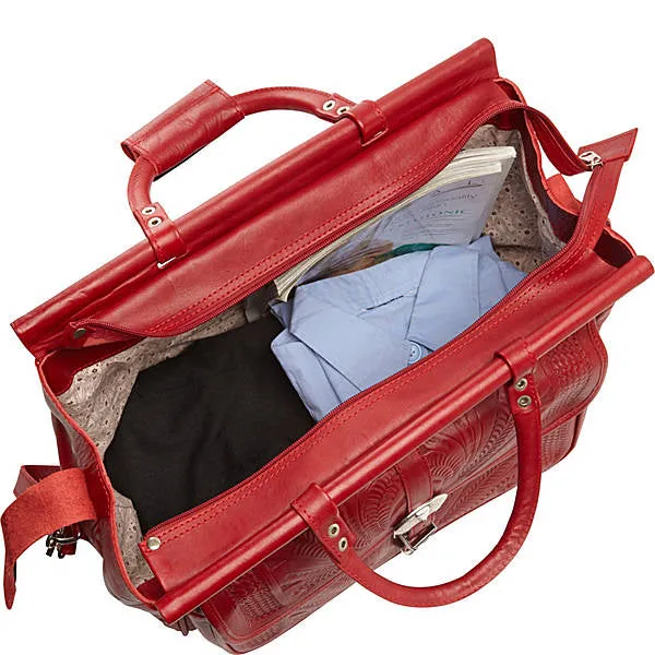 Carry On Bag in Hand Tooled Leather, Multi Colors - 823