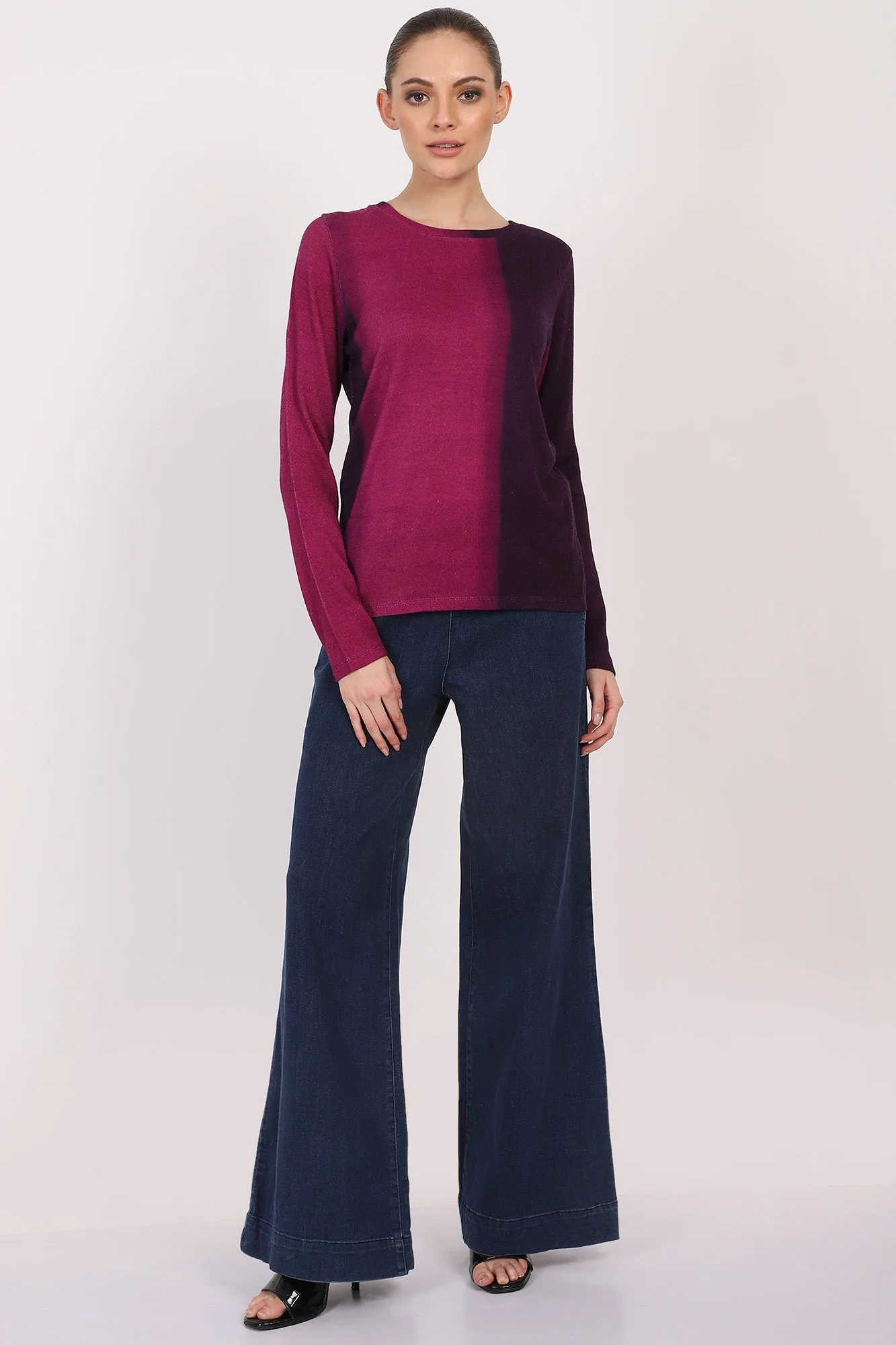Cashmere - Amethyst Gradient Cashmere Top