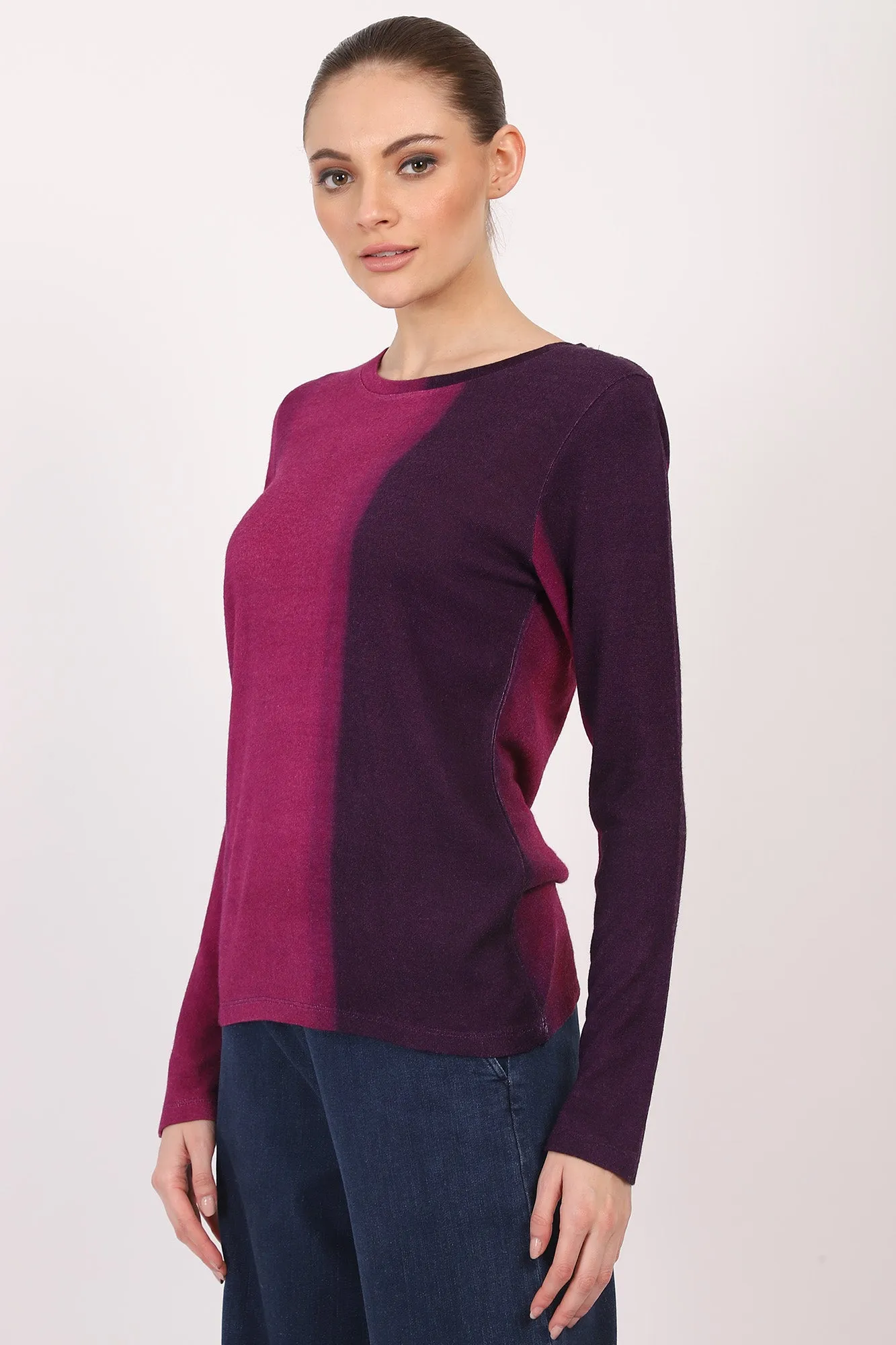 Cashmere - Amethyst Gradient Cashmere Top