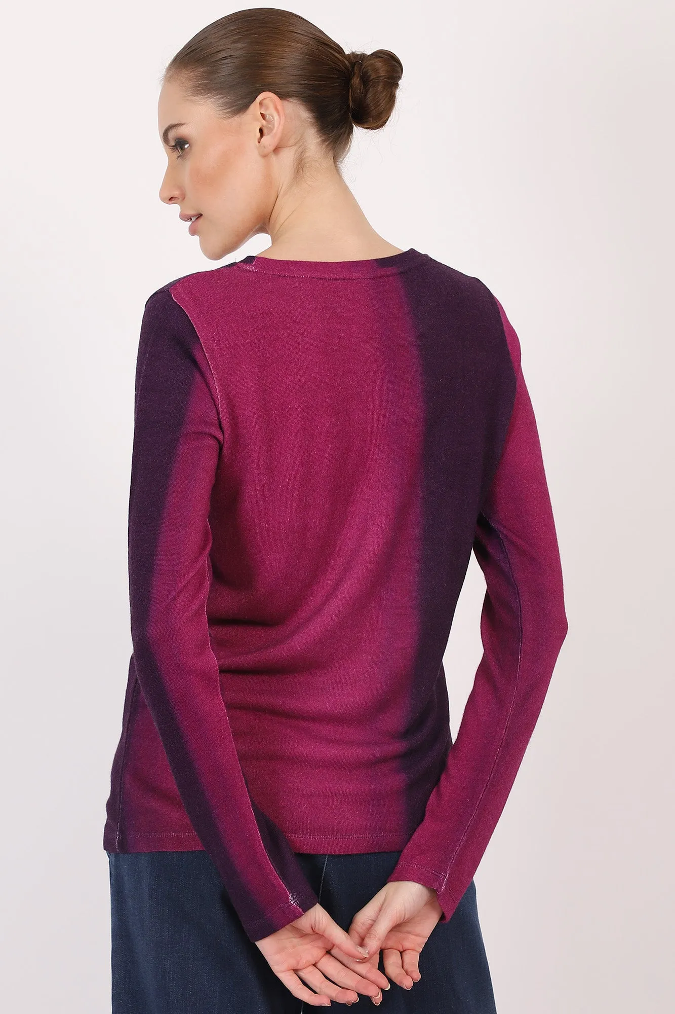 Cashmere - Amethyst Gradient Cashmere Top