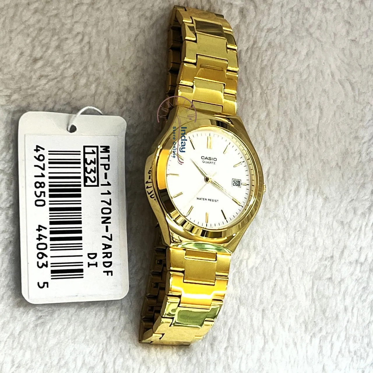Casio Fashion Men's Watch MTP-1170N-7A Gold Plated Stainless Steel Strap Mineral Glass