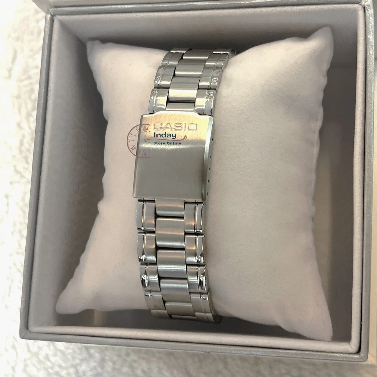 Casio Fashion Men's Watch MTP-1215A-2A2 Silver Plated Stainless Steel Band Triple-fold Clasp Mineral Glass