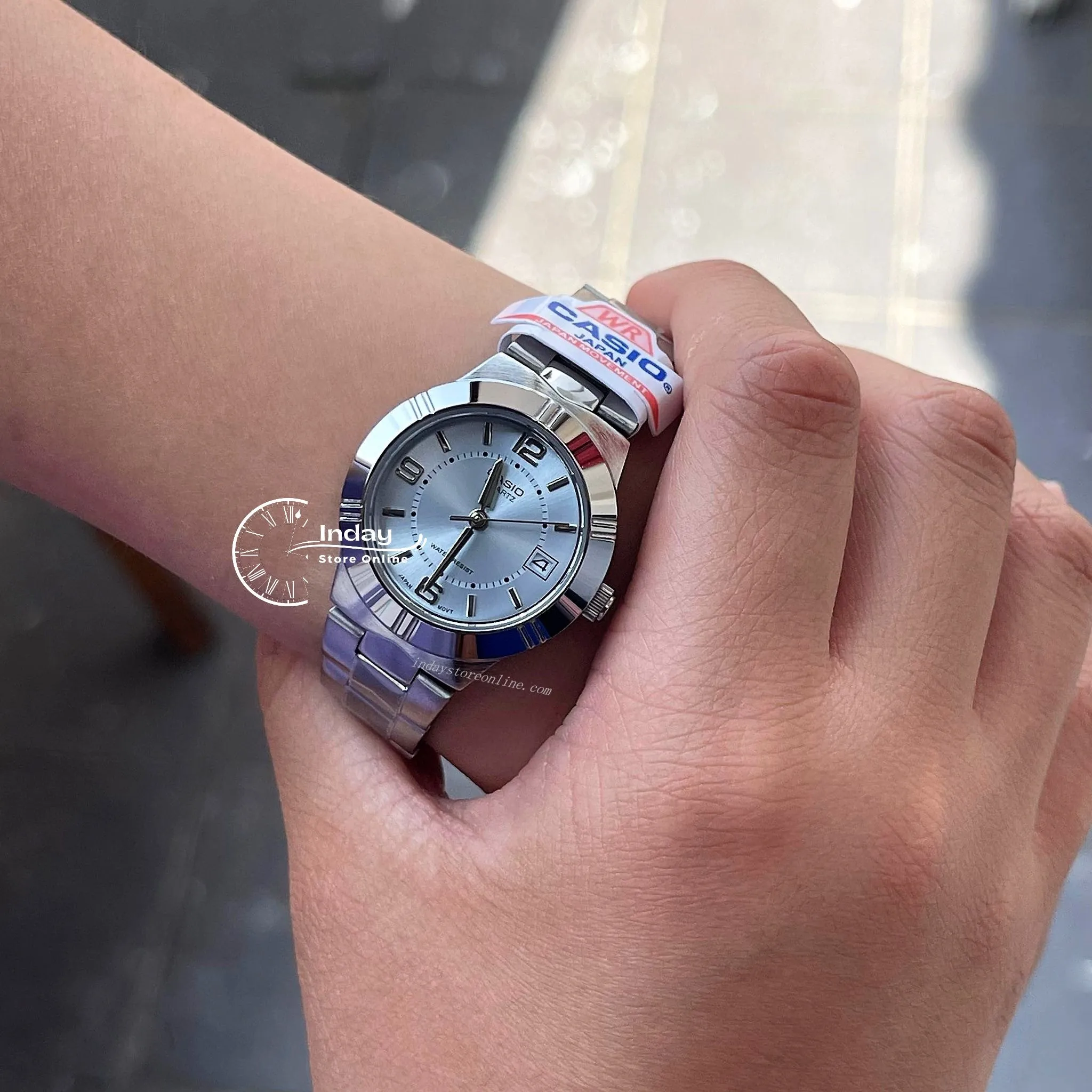 Casio Fashion Women's Watch LTP-1241D-2A Silver Stainless Steel Band Mineral Glass