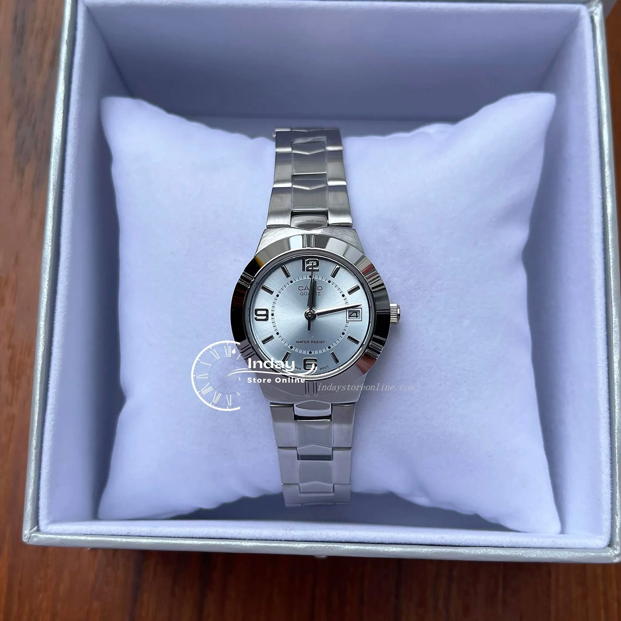 Casio Fashion Women's Watch LTP-1241D-2A Silver Stainless Steel Band Mineral Glass
