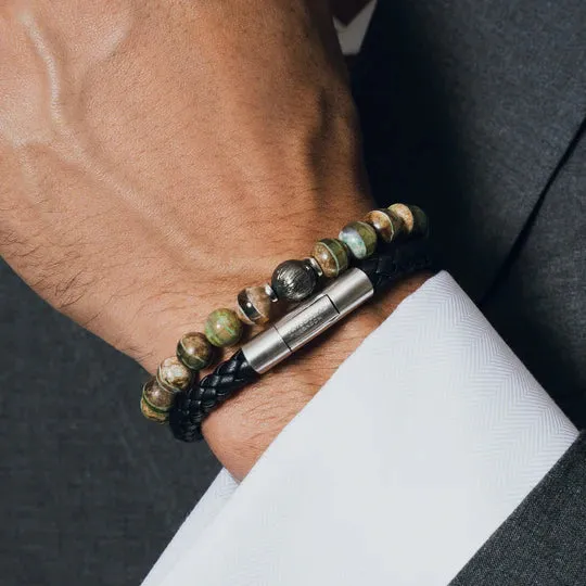 Charles Leather Bracelet - Black
