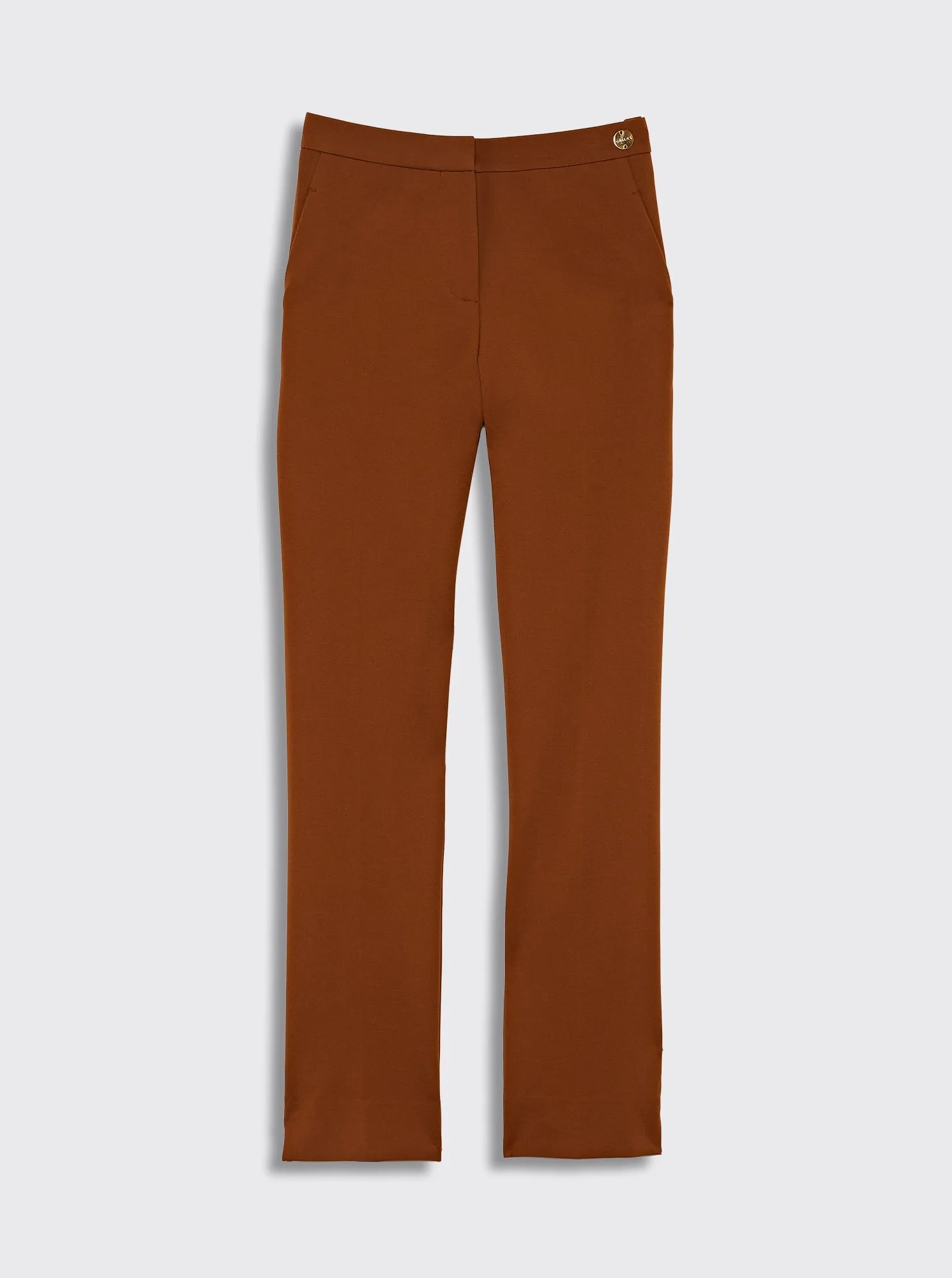 CHARLOTTE Stretch Crepe Pant Caramel Brown