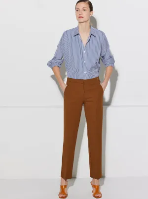 CHARLOTTE Stretch Crepe Pant Caramel Brown