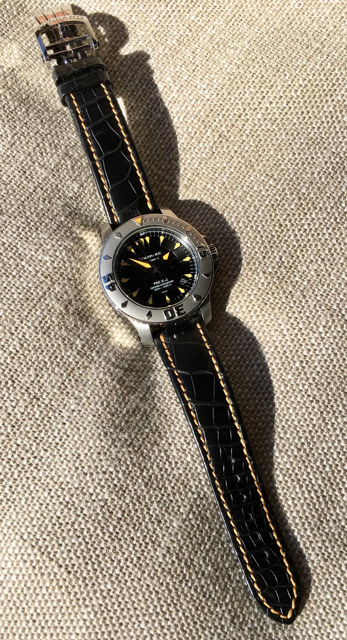 Chopard Pro One 8912 L.U.C. Stainless Steel Automatic Black Leather Wristwatch