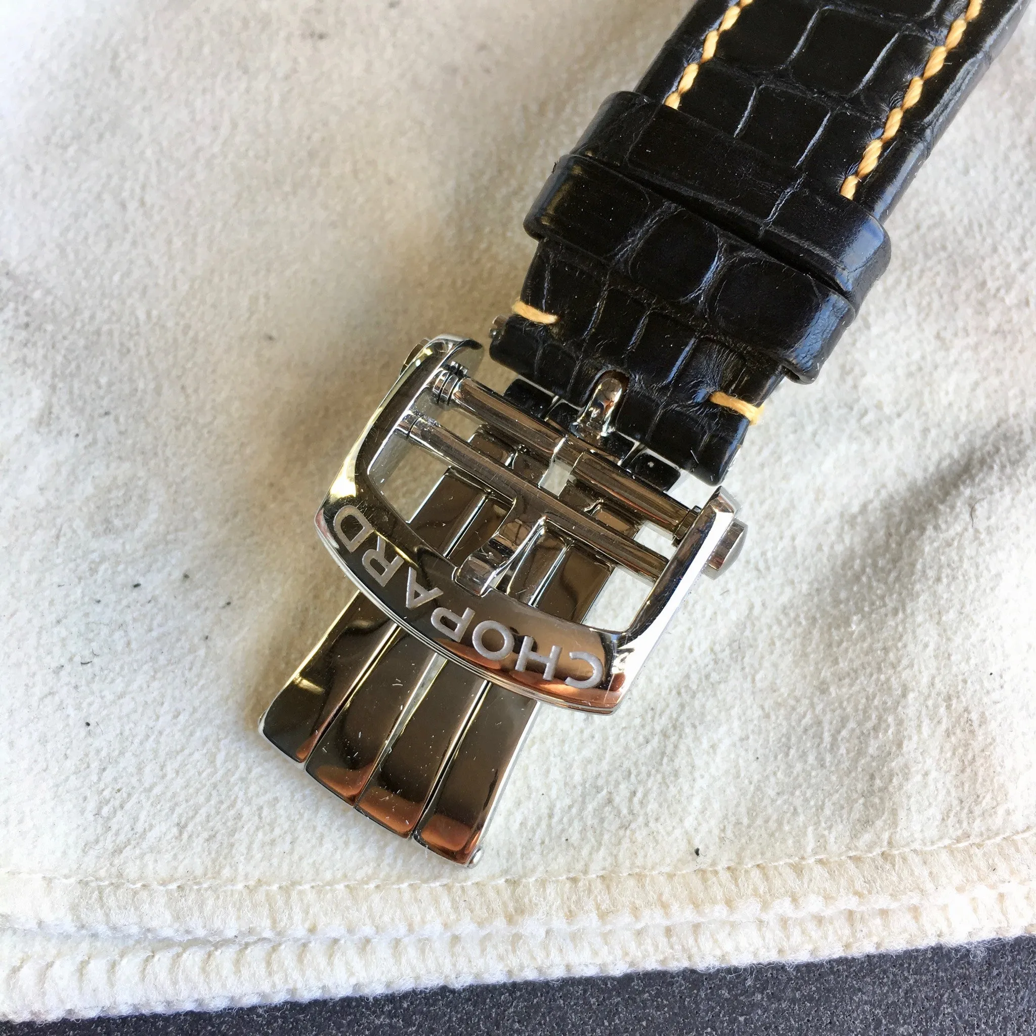 Chopard Pro One 8912 L.U.C. Stainless Steel Automatic Black Leather Wristwatch