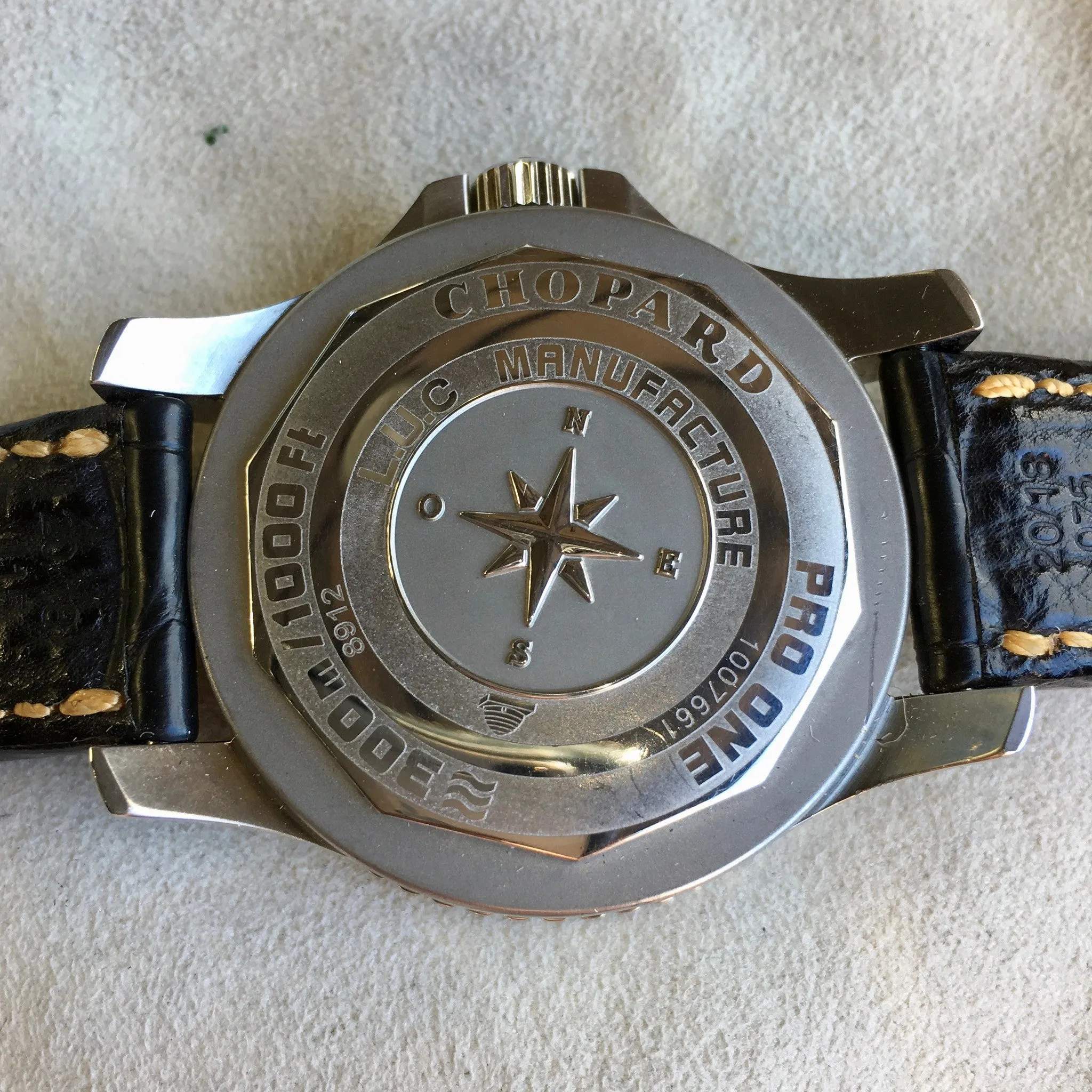 Chopard Pro One 8912 L.U.C. Stainless Steel Automatic Black Leather Wristwatch