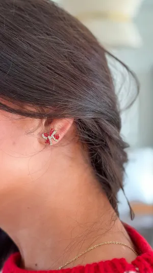 Christmas Bow Red Earrings