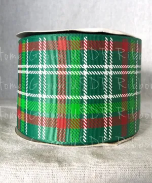 Christmas Tartan on Green USDR 3 Inch