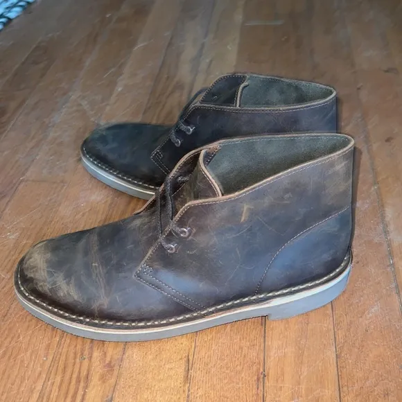 CLARKS MEN'S BUSHACRE 2 DARK BROWN LEATHER. Sizes 11,  9, and 8.5. Never worn.