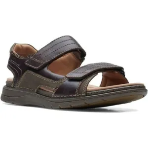 Clarks Men's, Nature Trek Sandal Brown Mahogany Leather Adjustable NEW 7 M