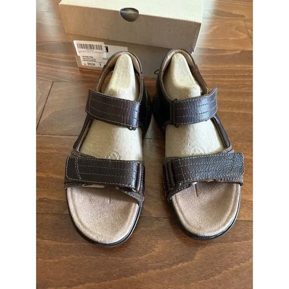 Clarks Men's, Nature Trek Sandal Brown Mahogany Leather Adjustable NEW 7 M