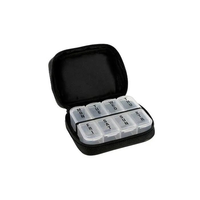 Classic Style Men's Zippered Pill and Vitamin Travel Case