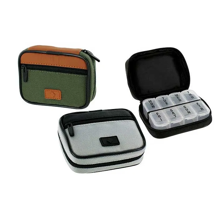 Classic Style Men's Zippered Pill and Vitamin Travel Case