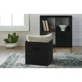 Collapsible Non-Woven Storage Cube in Black