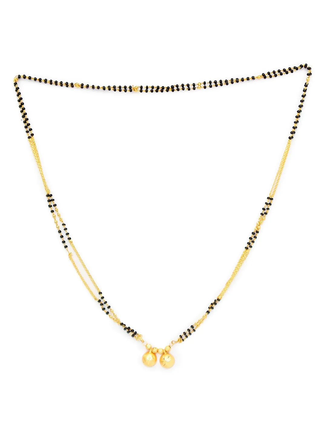 Combo Set of 2 Mangalsutra Designs Gold Plated Layered Pattern/Maharashtrian Style Vati Pendant