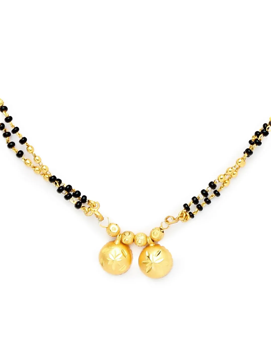 Combo Set of 2 Mangalsutra Designs Gold Plated Layered Pattern/Maharashtrian Style Vati Pendant