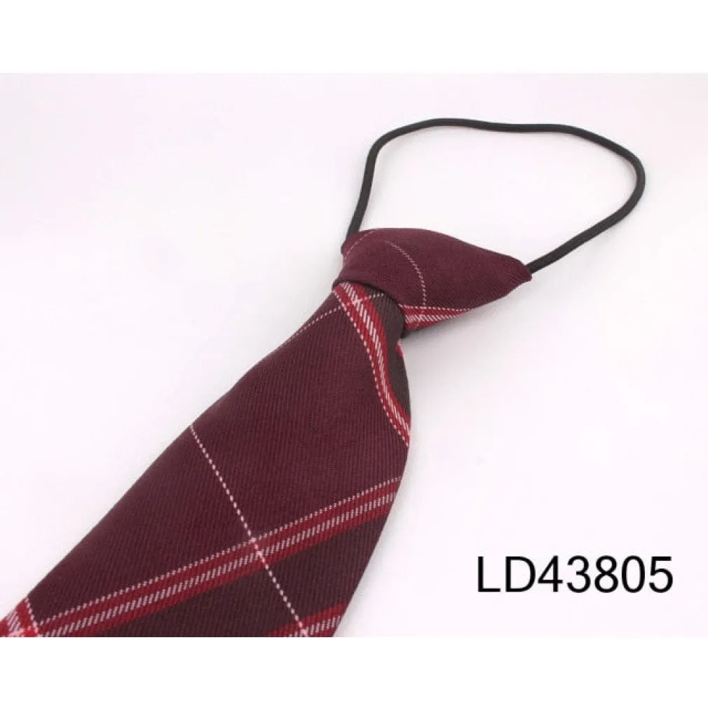 ContiNent 33 Rubber Ties For Boys Girls Fashion Shirt Plaid Neck Tie Children Small Tie Simple Check Student Necktie For Party Tie Gravata