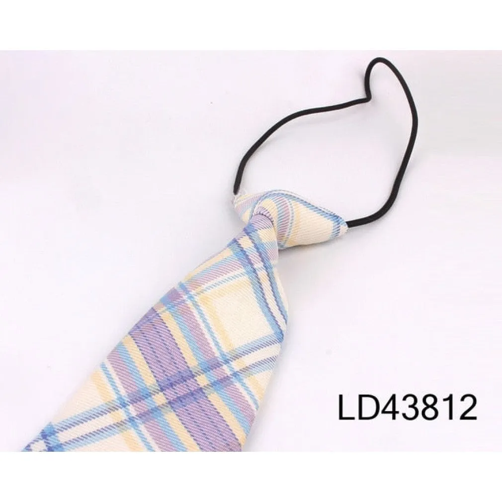 ContiNent 33 Rubber Ties For Boys Girls Fashion Shirt Plaid Neck Tie Children Small Tie Simple Check Student Necktie For Party Tie Gravata