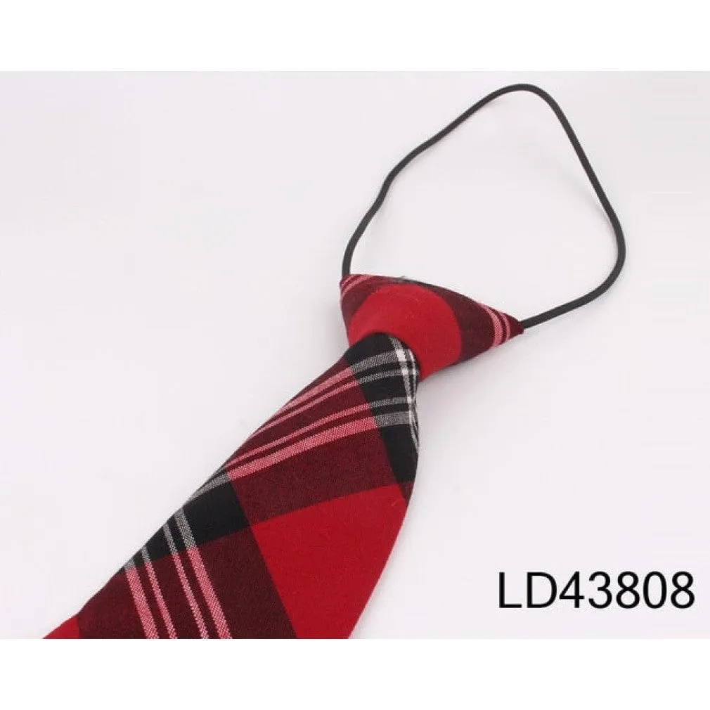ContiNent 33 Rubber Ties For Boys Girls Fashion Shirt Plaid Neck Tie Children Small Tie Simple Check Student Necktie For Party Tie Gravata