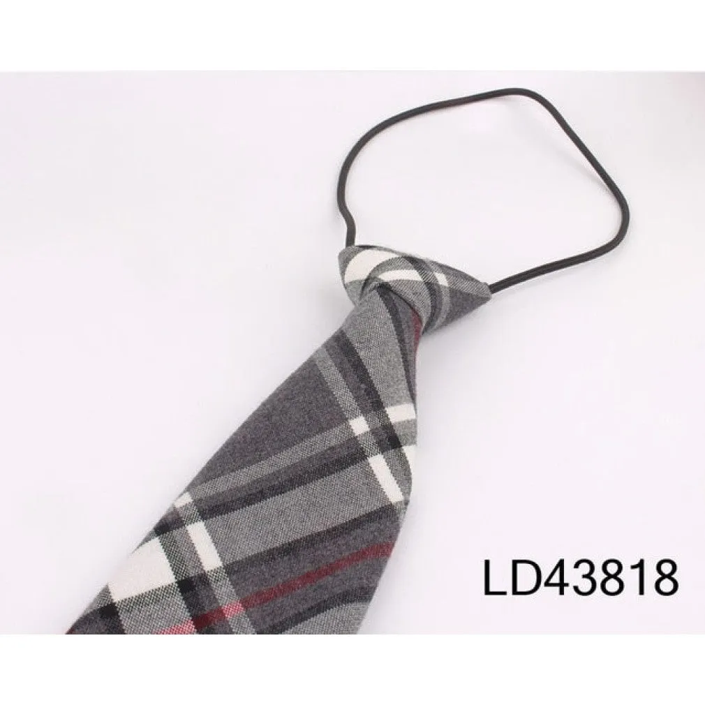 ContiNent 33 Rubber Ties For Boys Girls Fashion Shirt Plaid Neck Tie Children Small Tie Simple Check Student Necktie For Party Tie Gravata