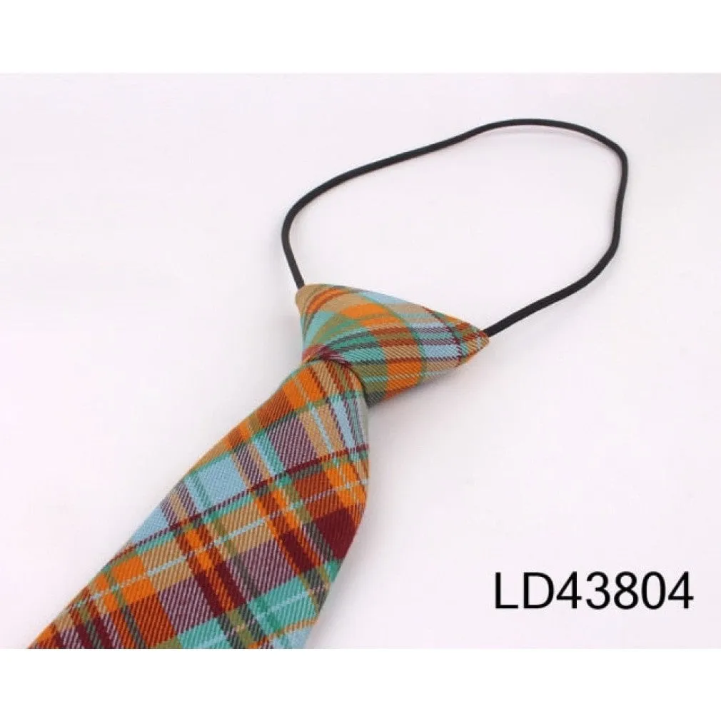 ContiNent 33 Rubber Ties For Boys Girls Fashion Shirt Plaid Neck Tie Children Small Tie Simple Check Student Necktie For Party Tie Gravata