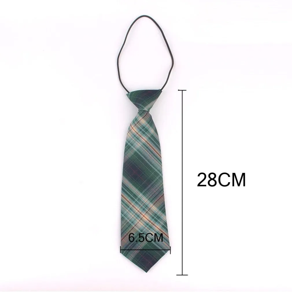 ContiNent 33 Rubber Ties For Boys Girls Fashion Shirt Plaid Neck Tie Children Small Tie Simple Check Student Necktie For Party Tie Gravata