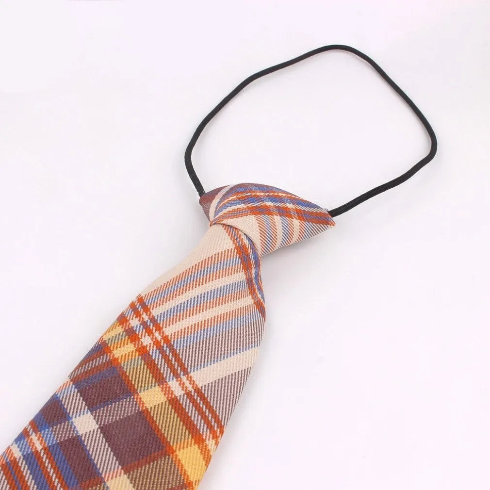 ContiNent 33 Rubber Ties For Boys Girls Fashion Shirt Plaid Neck Tie Children Small Tie Simple Check Student Necktie For Party Tie Gravata
