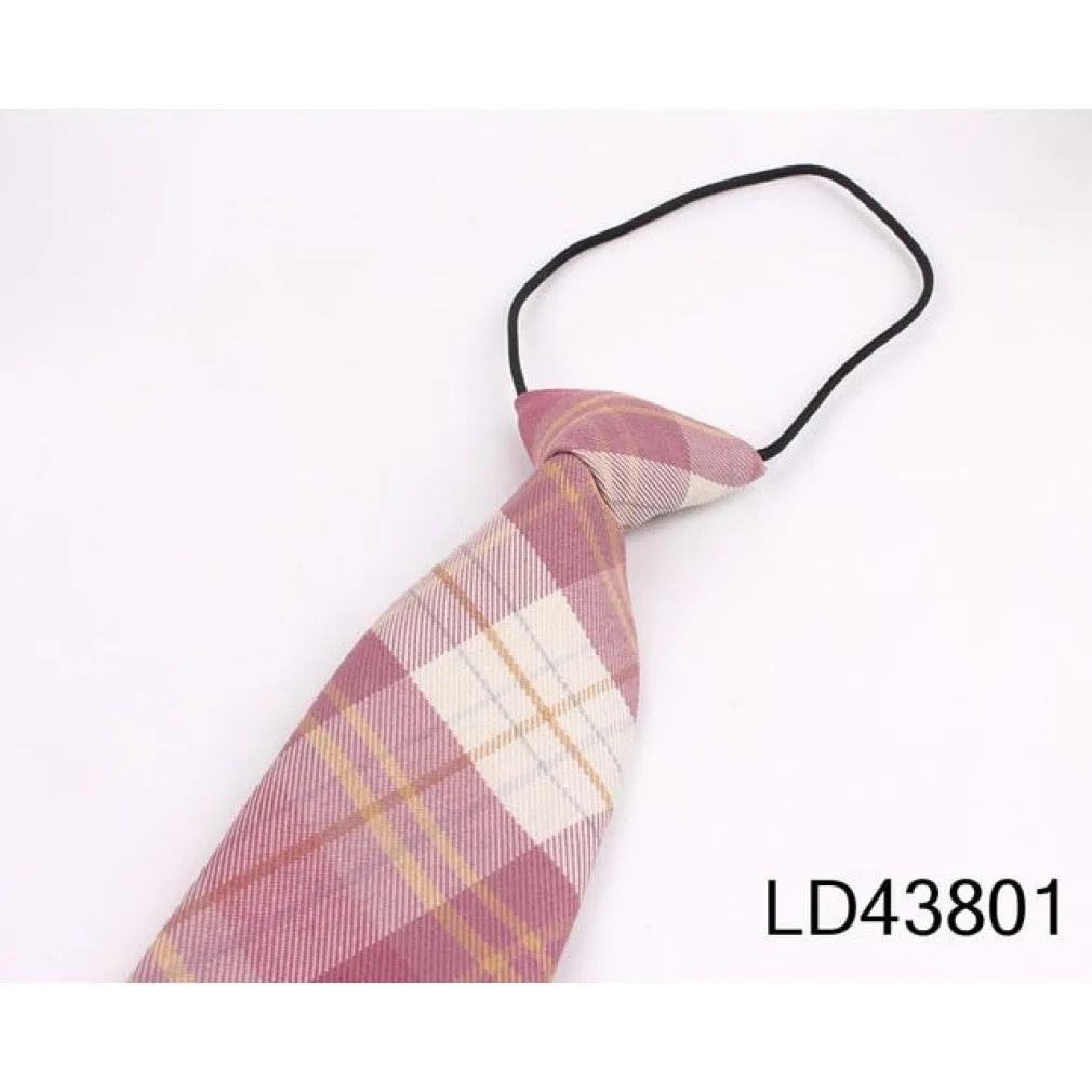 ContiNent 33 Rubber Ties For Boys Girls Fashion Shirt Plaid Neck Tie Children Small Tie Simple Check Student Necktie For Party Tie Gravata