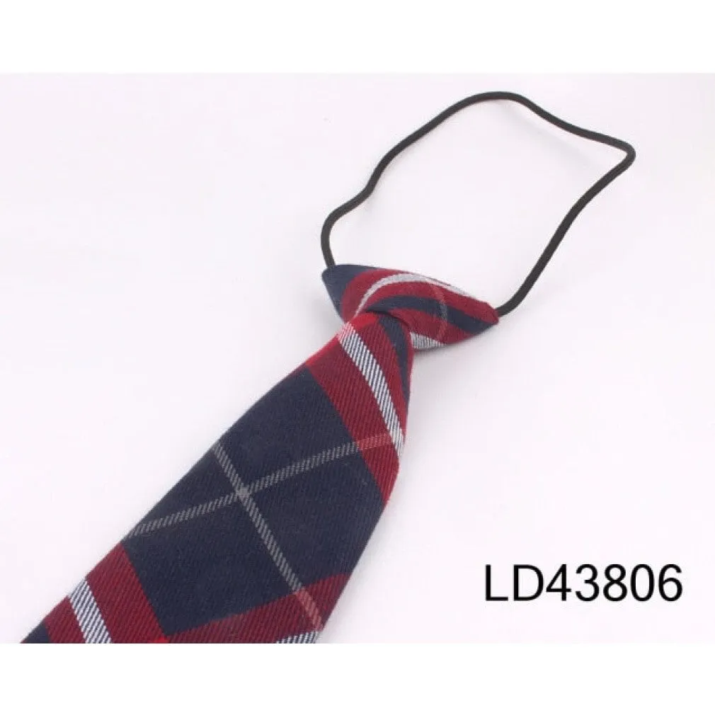 ContiNent 33 Rubber Ties For Boys Girls Fashion Shirt Plaid Neck Tie Children Small Tie Simple Check Student Necktie For Party Tie Gravata