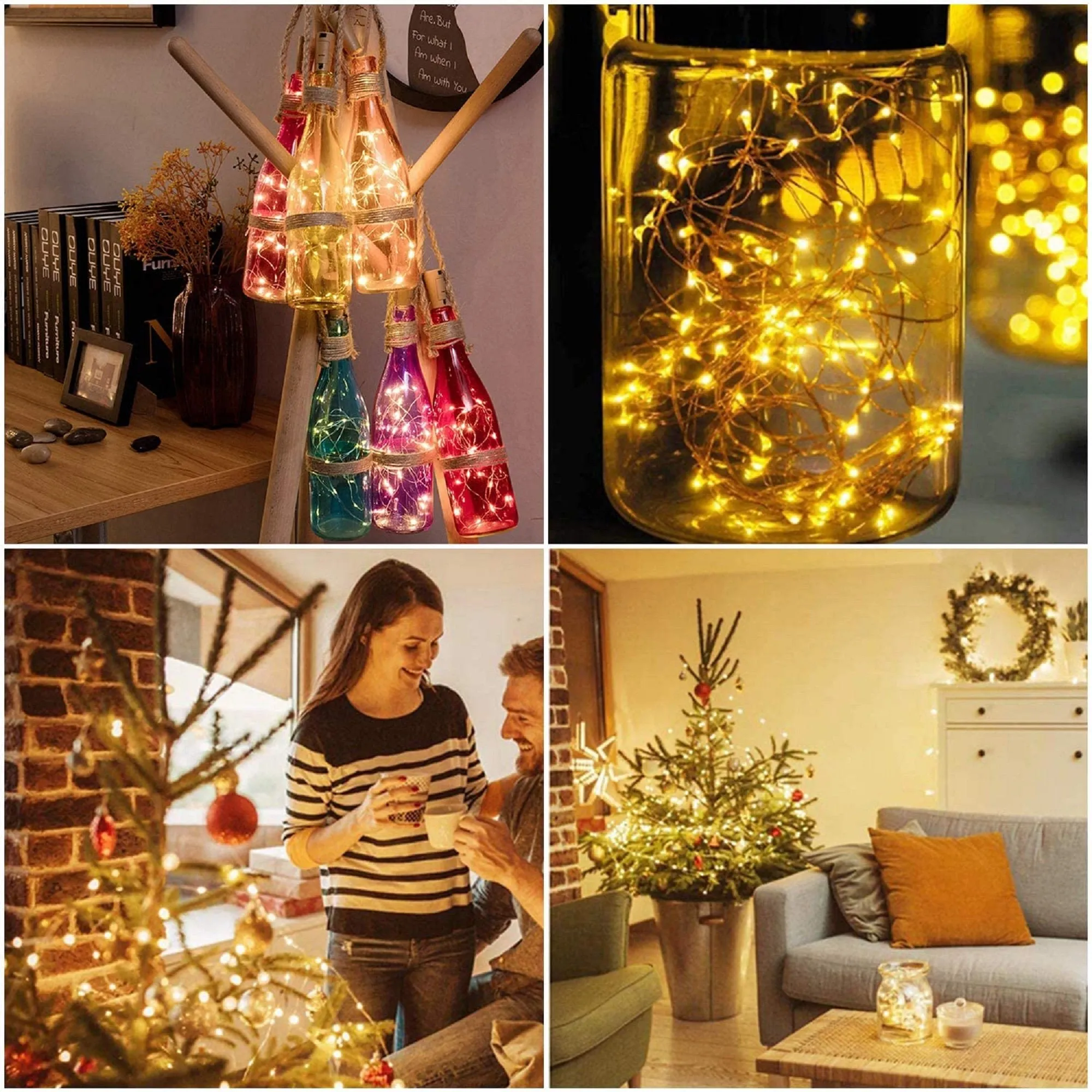 Copper wire  6.6ft & 20 Fairy Lights LED Wine cork lights Party Lights Wine Bottle lights Party Decor Christmas  Halloween Wedding Bar Decor