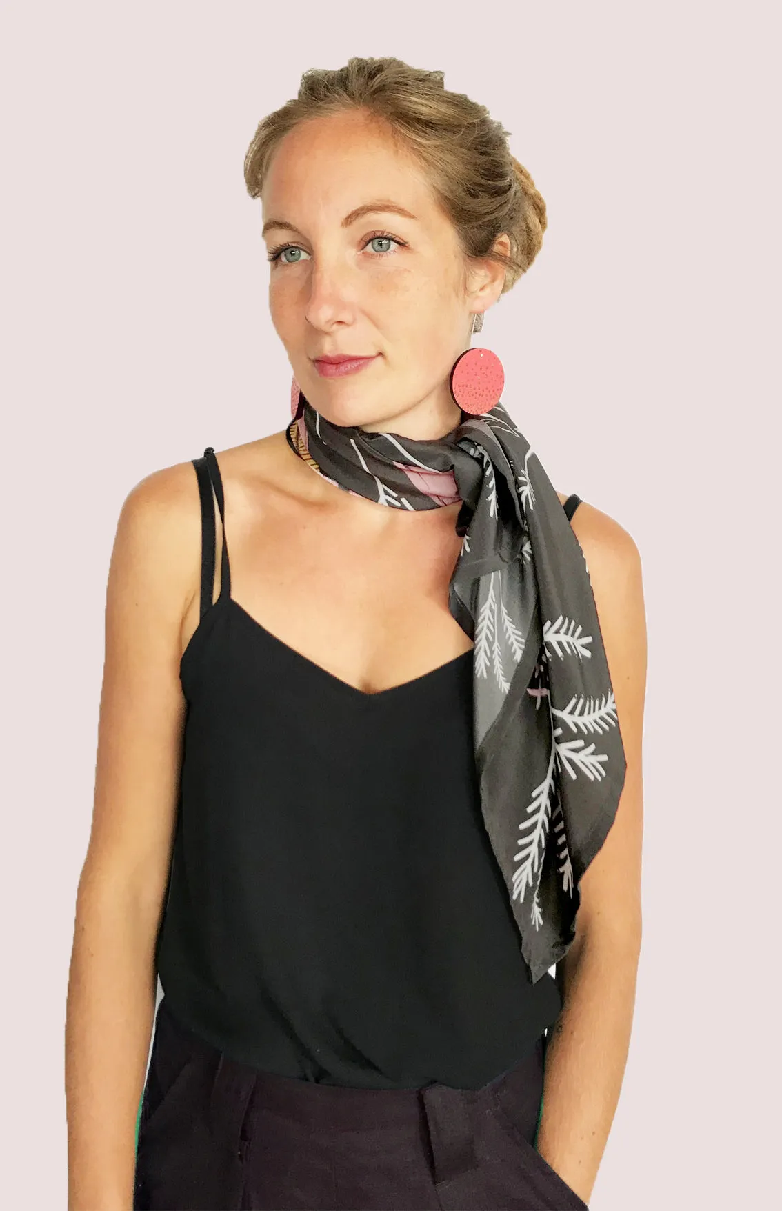 Cowley Fields Silk Crepe De Chine Scarf.