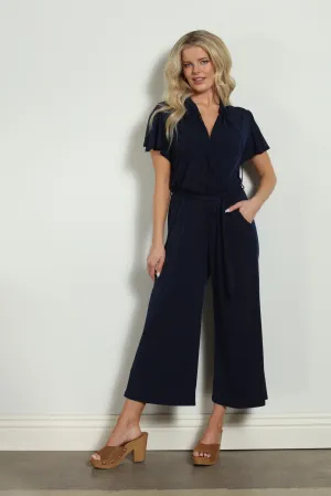 Cropped Short Sleeve Jumpsuit