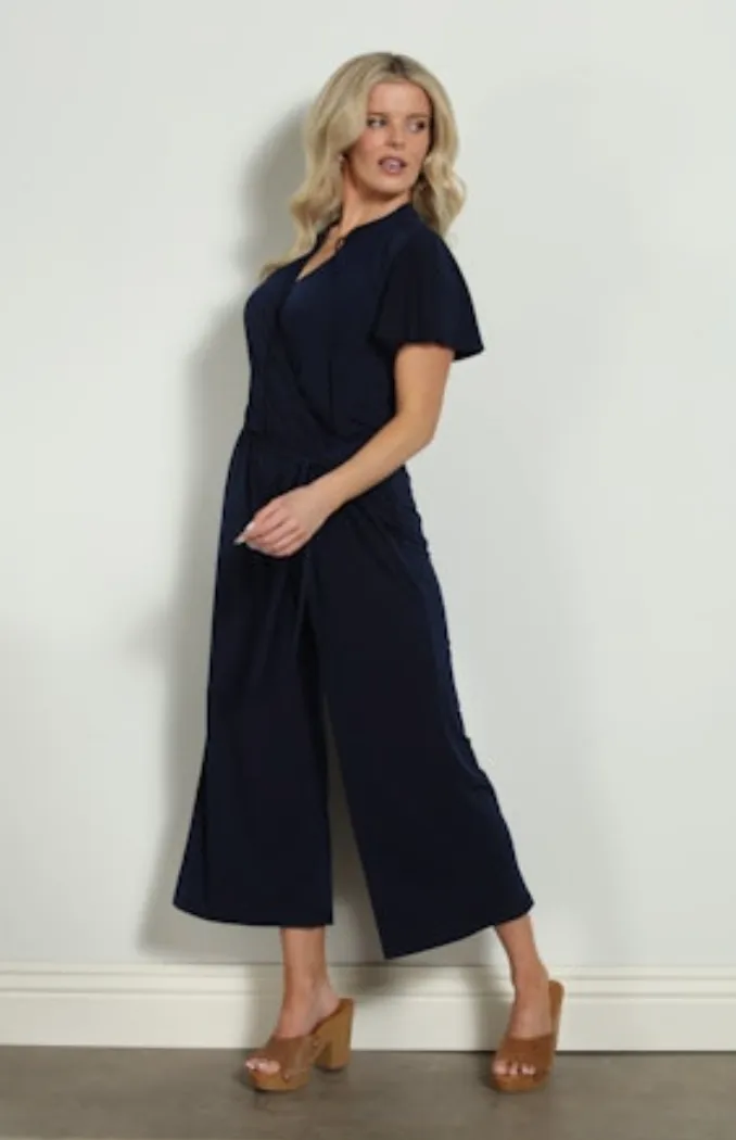 Cropped Short Sleeve Jumpsuit