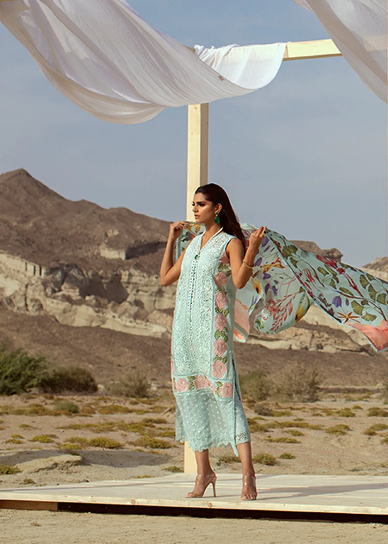 Cross Stitch Nostalgia - 8B - Maya | Crimson Serendipity Luxury Lawn Collection 2022
