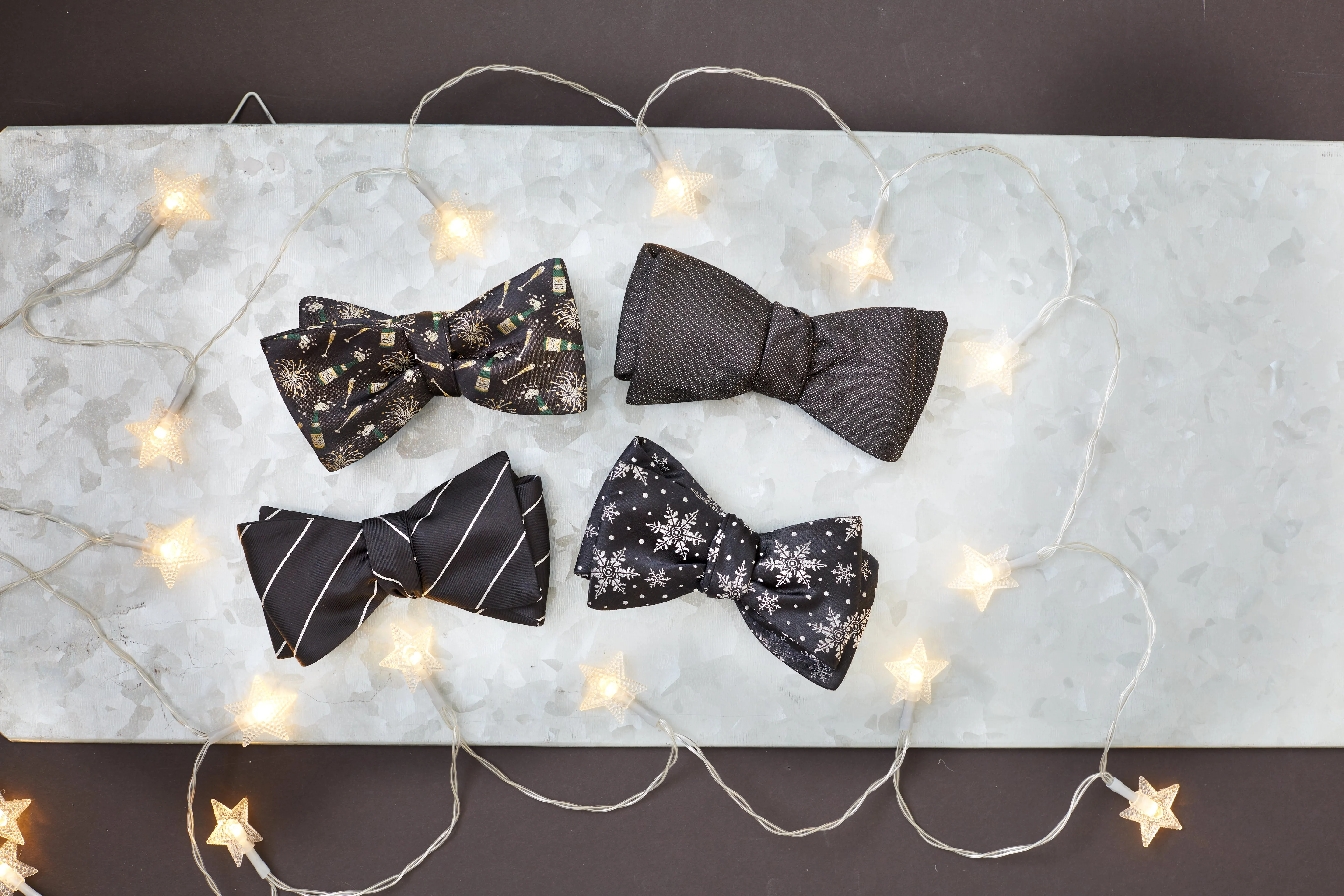 Crystalline Black - bow ties