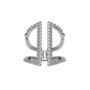 Cubic Zirconia Fashion Geo Ring in Sterling Silver