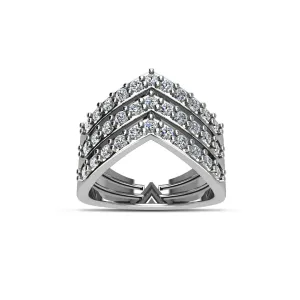 Cubic Zirconia Fashion Geometric Ring in Sterling Silver