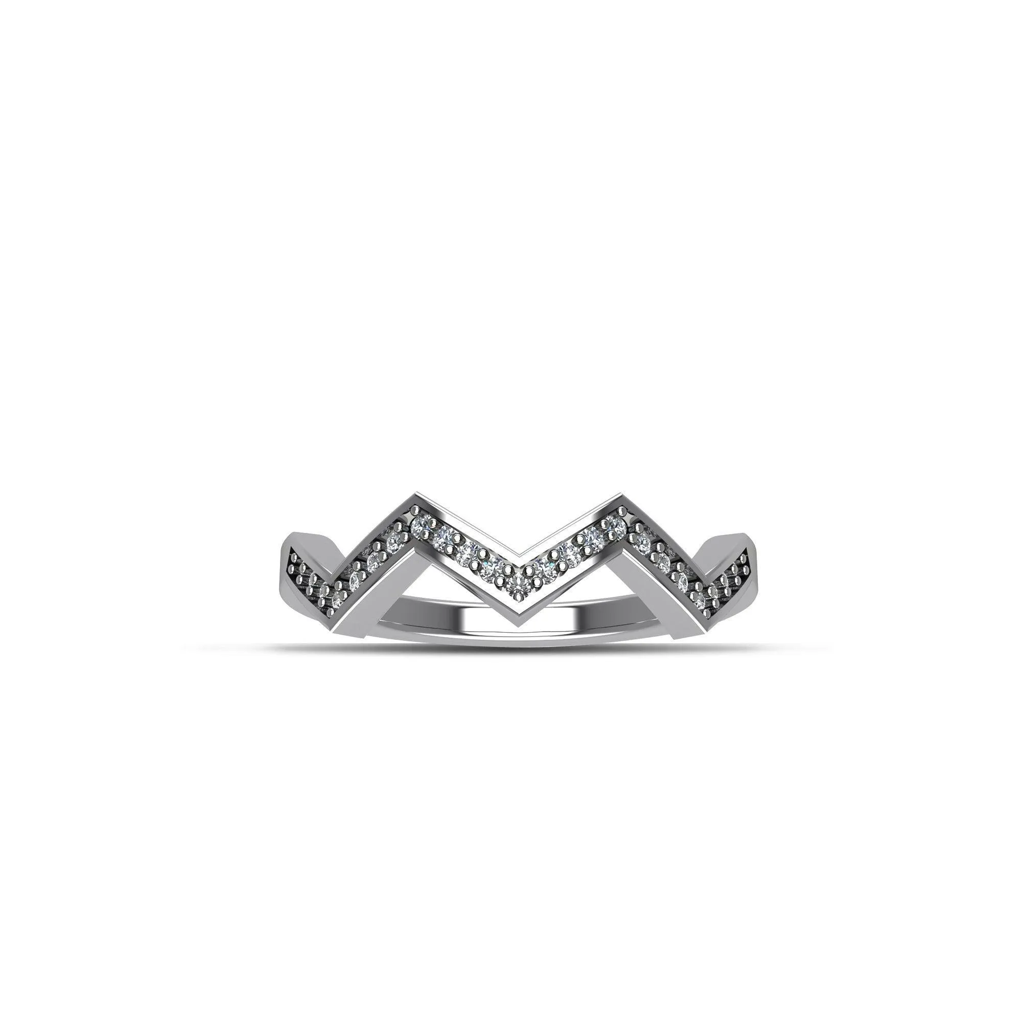 Cubic Zirconia Fashion Stackable Ring in Sterling Silver