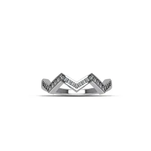 Cubic Zirconia Fashion Stackable Ring in Sterling Silver