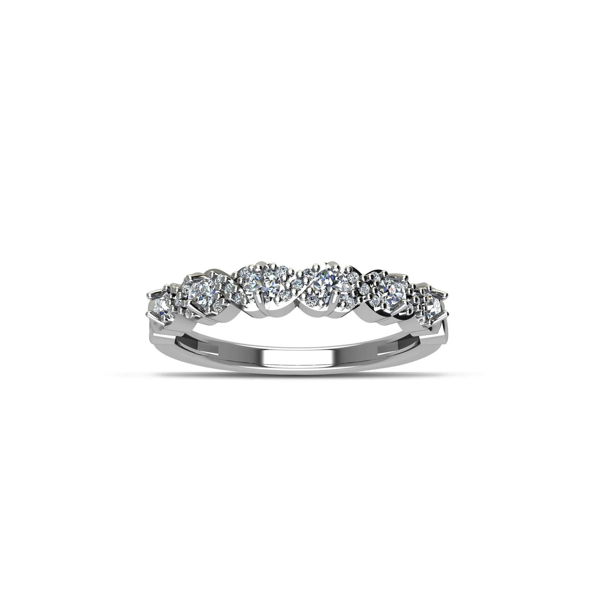 Cubic Zirconia Fashion Stackable Ring in Sterling Silver