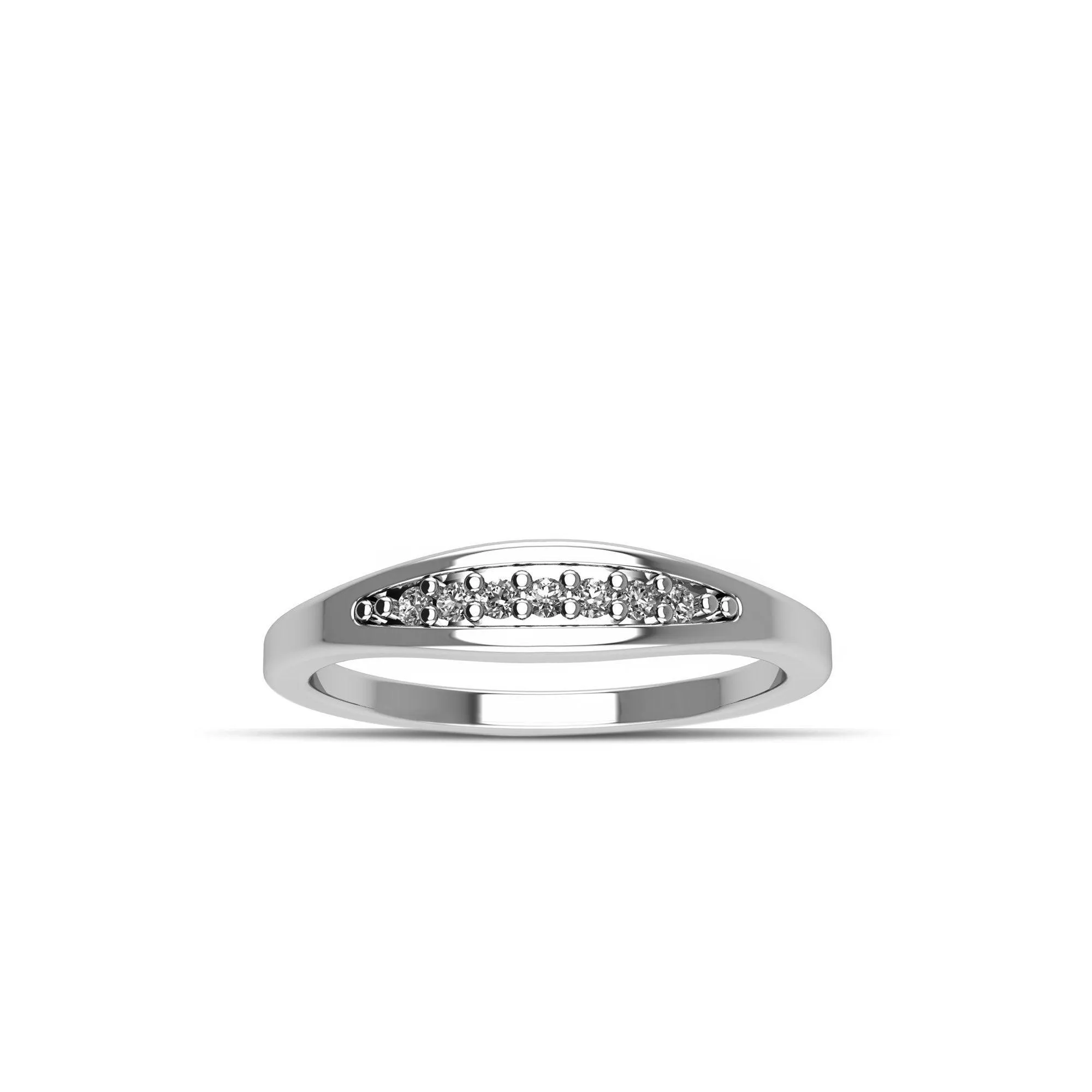 Cubic Zirconia Fashion Stackable Ring in Sterling Silver