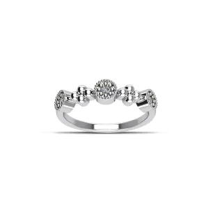 Cubic Zirconia Fashion Stackable Ring in Sterling Silver