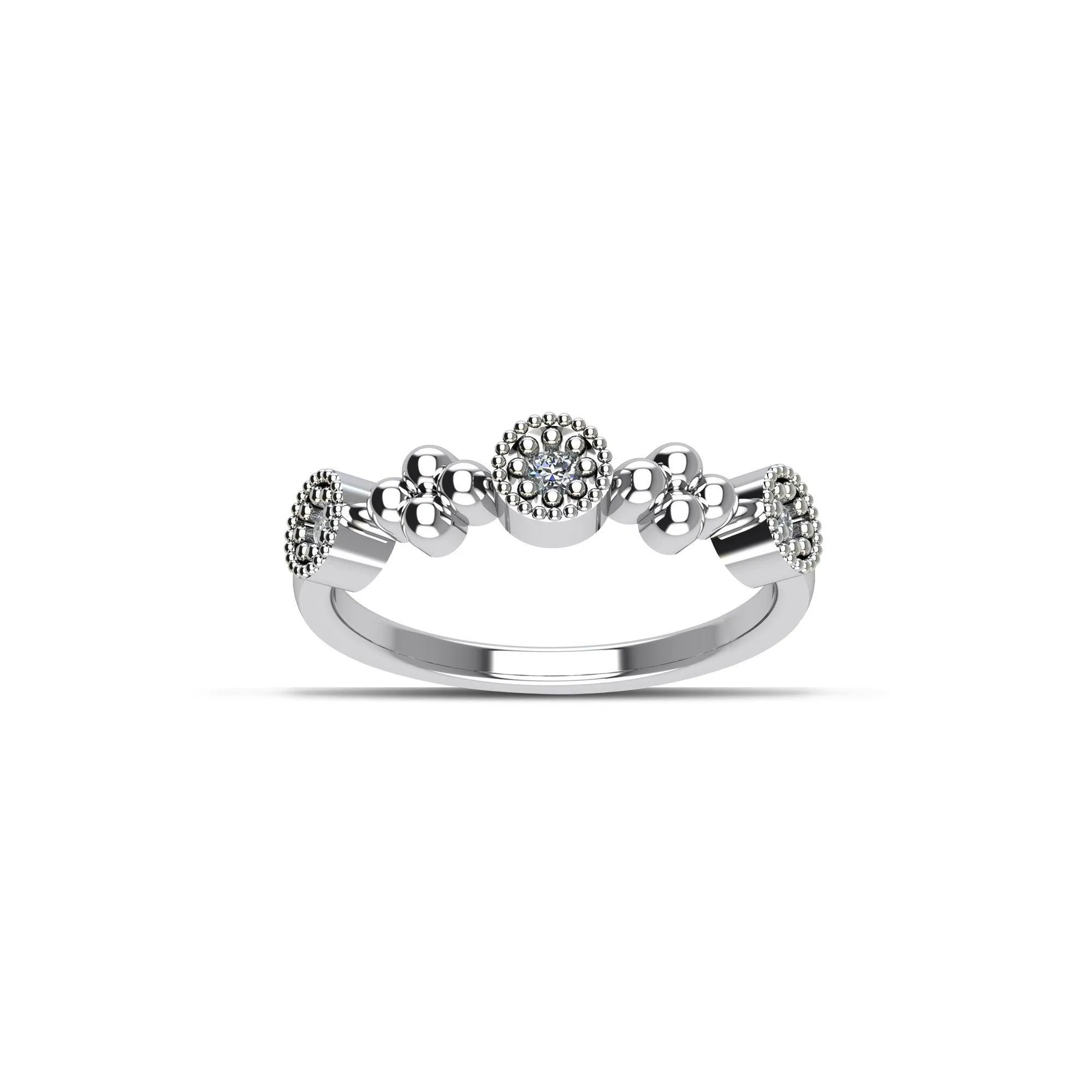 Cubic Zirconia Fashion Stackable Ring in Sterling Silver