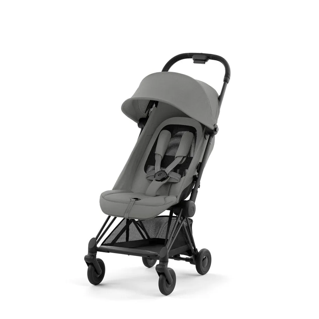 CYBEX COYA Ultra-compact Pushchair with Matt Black Frame - Mirage Grey