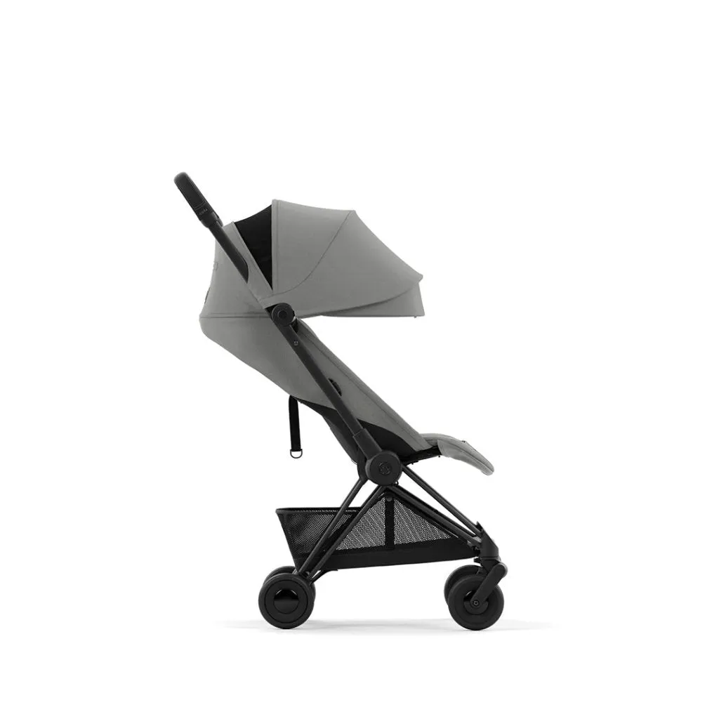 CYBEX COYA Ultra-compact Pushchair with Matt Black Frame - Mirage Grey